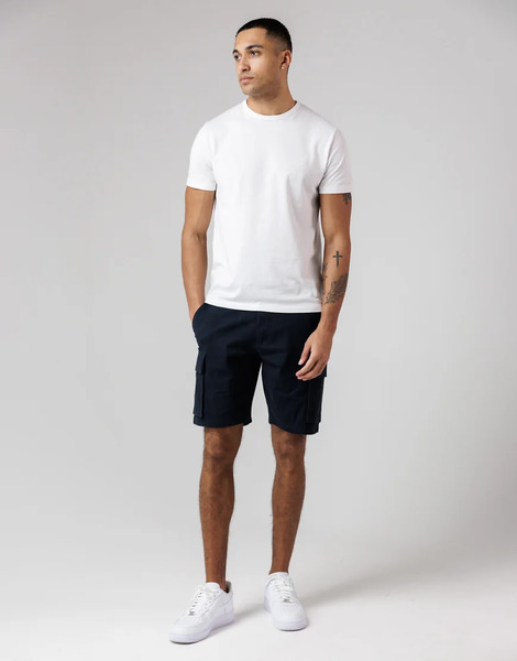  French Connection Cotton Cargo Shorts In Navy 