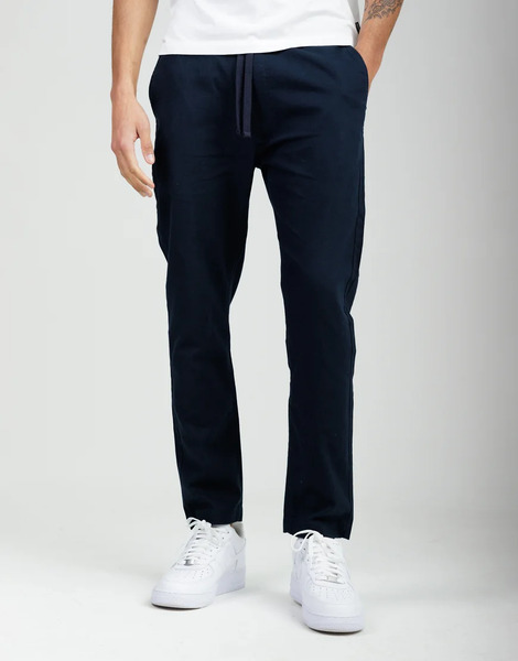  French Connection Cotton Linen Blend Drawstring Cuffed Trousers In Black 