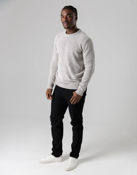  French Connection Crew Neck Chenille Knit Jumper In Light Grey 