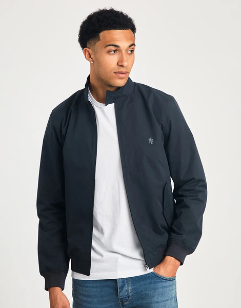  French Connection Funnel Neck Harrington Jacket In Navy 