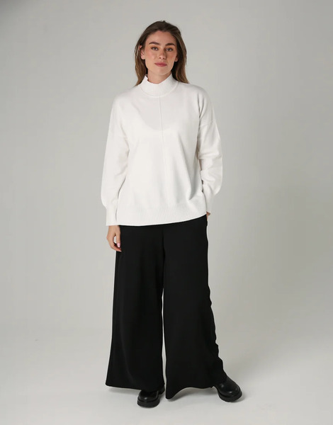  French Connection High Neck Cosy Long Sleeve Jumper In White 