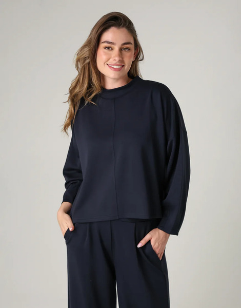  French Connection Luxe Turtle Neck Long Sleeve Jumper In Navy 