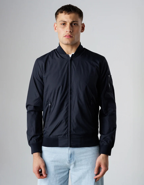  French Connection Ma1 Technical Zip Bomber Jacket In Navy 