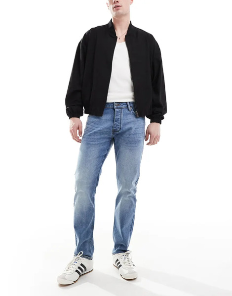  French Connection Slim Leg Jeans In Light Wash Blue 