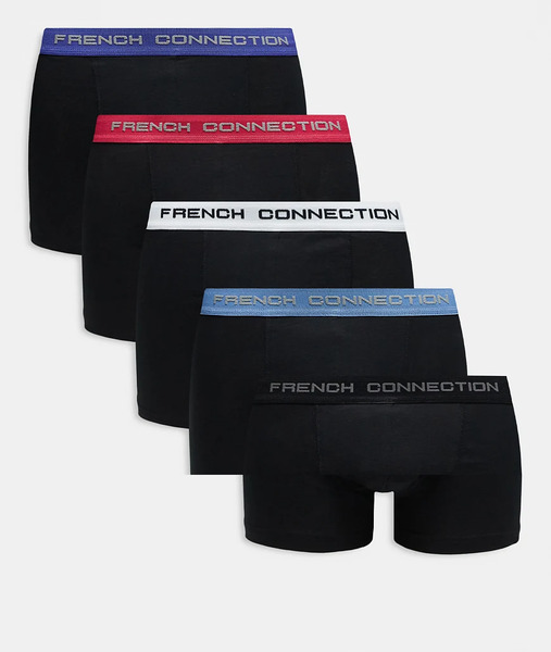  French Connection 5 Pack Cotton Boxers In Blue 