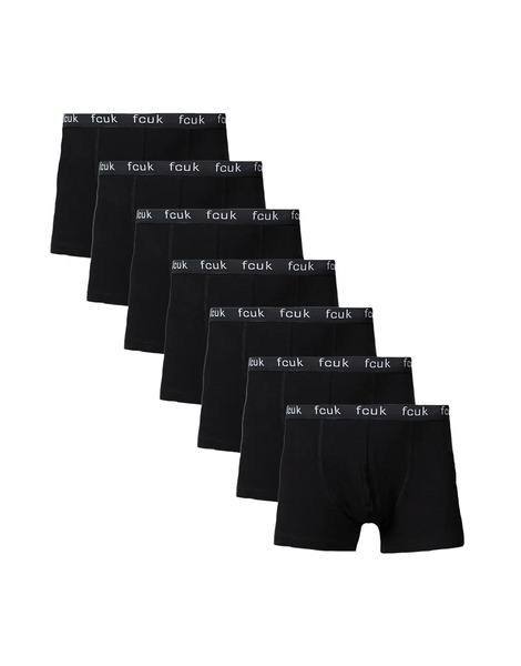  French Connection 7 Pack Fcuk Cotton Stretch Boxers In Black 