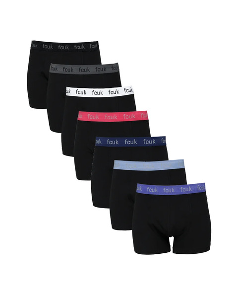  French Connection 7 Pack Fcuk Cotton Stretch Boxers In Blue 