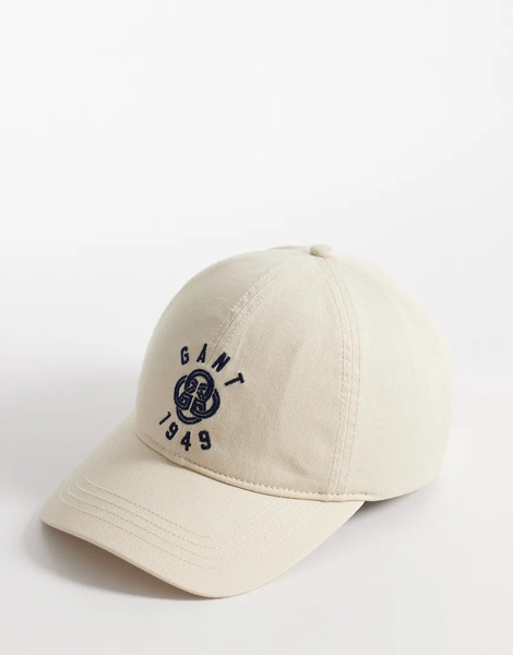  Gant 1949 Logo Baseball Cap In Cream Neutral 