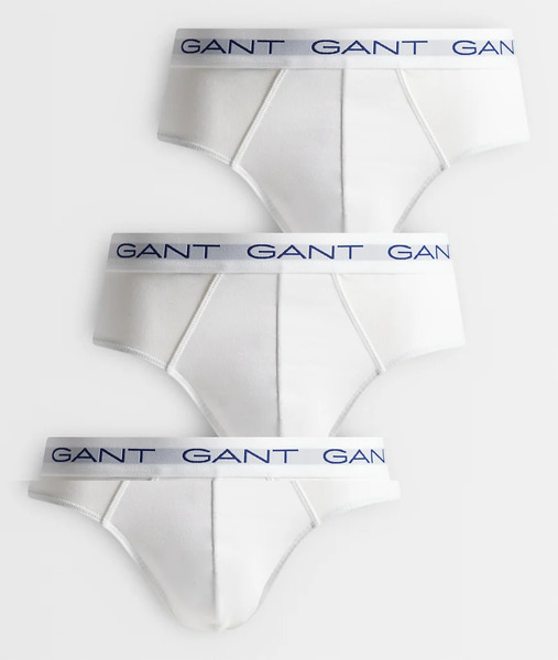  Gant 3 Pack Briefs In White 