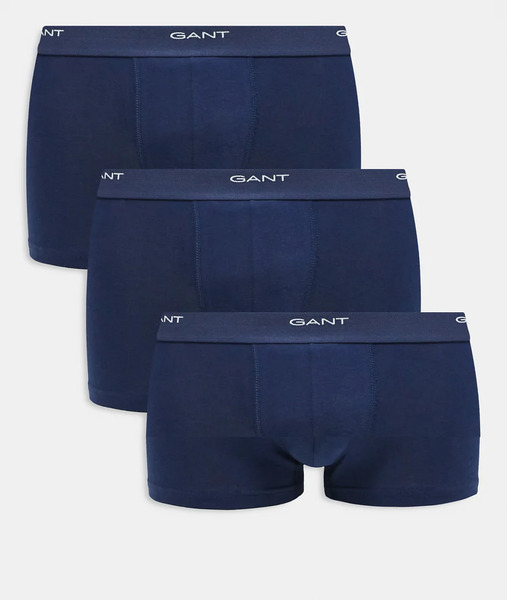  Gant 3 Pack Trunks Small Logo In Navy 