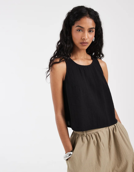  Gap Cheesecloth Top In Black 