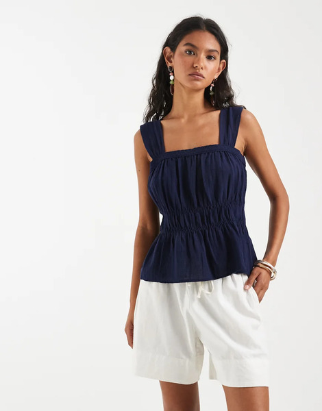  Gap Drawstring Linen Shorts In White 