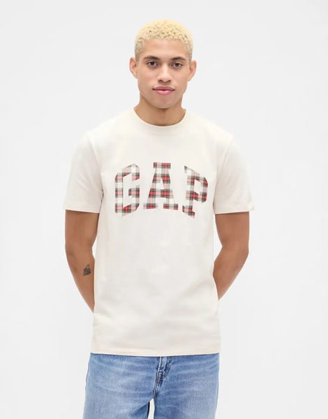  Gap Large Logo Tshirt In Stone Neutral 