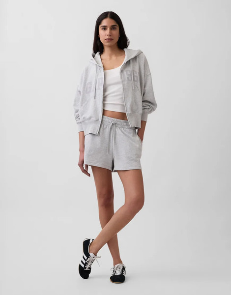  Gap Logo Jogger Shorts In Washed Grey 