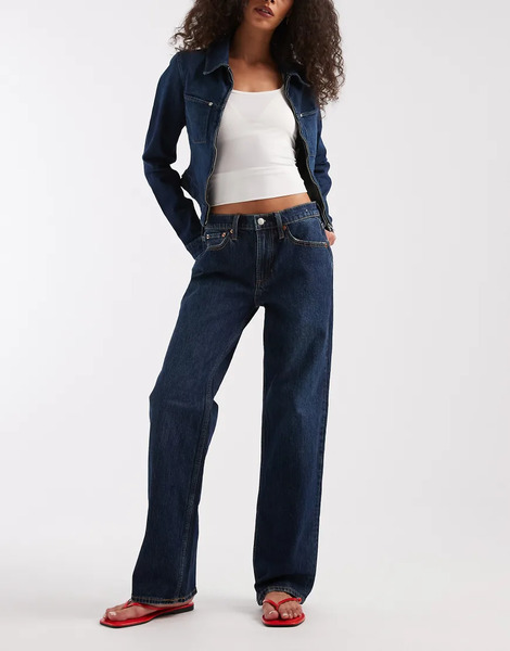  Gap Relaxed Straight Jean In Dark Indigo Brown 