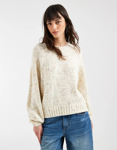  Gap Soft Touch Flecked Knitted Jumper In Ecru Neutral 