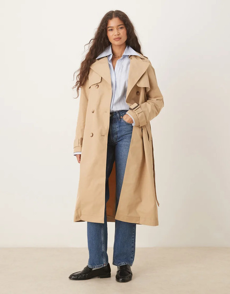  Glamorous Belted Trench Coat In Light Camel Neutral 