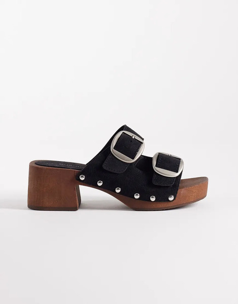  Glamorous Clogs In Black Suedette 
