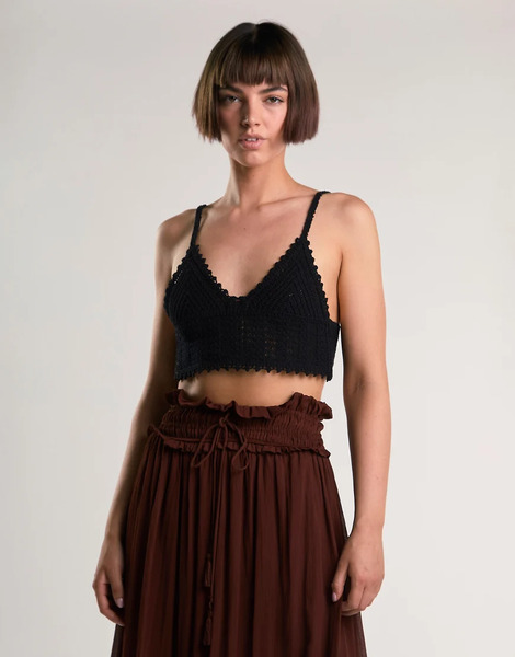  Glamorous Crochet Bralette In Black 