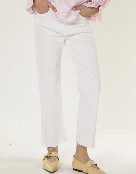  Glamorous Cropped Flared Jeans In White 