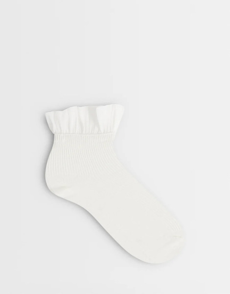  Glamorous Frilly Socks In White 