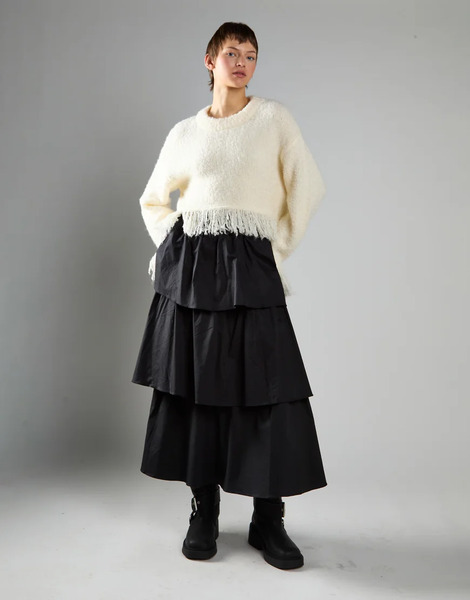  Glamorous Fringe Hem Jumper In Cream White 