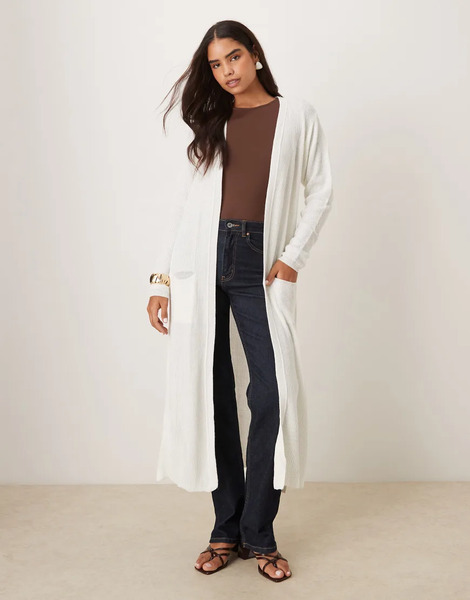  Glamorous Long Cardigans In Bone White 
