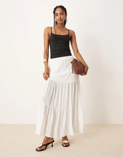  Glamorous Midi Skirt In White 