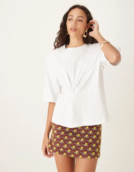  Glamorous Mini Skirt In Claret Multi Green 