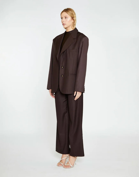  Glamorous Oversized Blazer In Dark Brown 