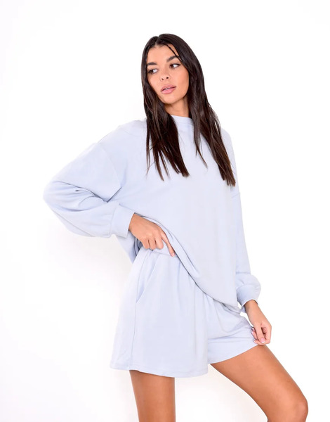  Glamorous Plain Shorts In Pale Blue 