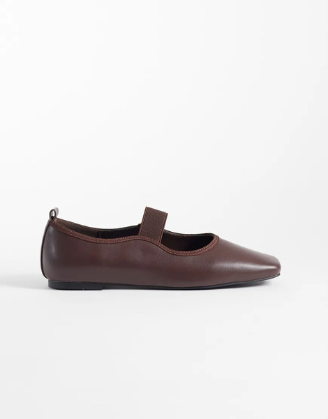  Glamorous Square Toe Ballet Flats In Brown 