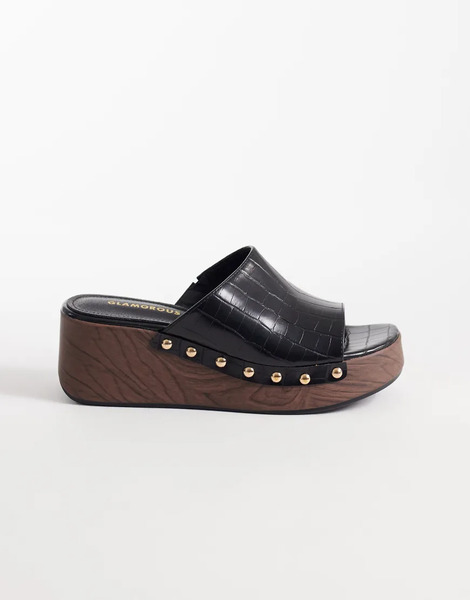  Glamorous Wedge Sandals In Black 