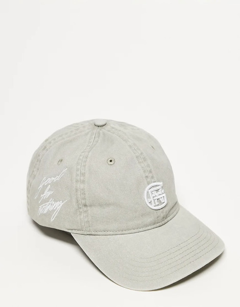  Good For Nothing Baseball Cap In Grey With Emblem Logo 
