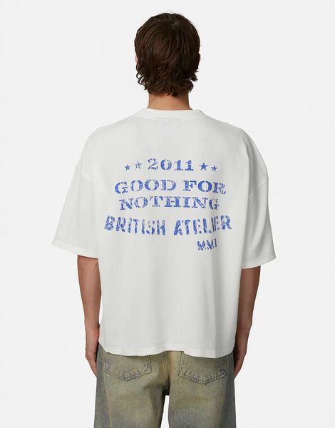  Good For Nothing Boxy Fit Graphic Tee In White 