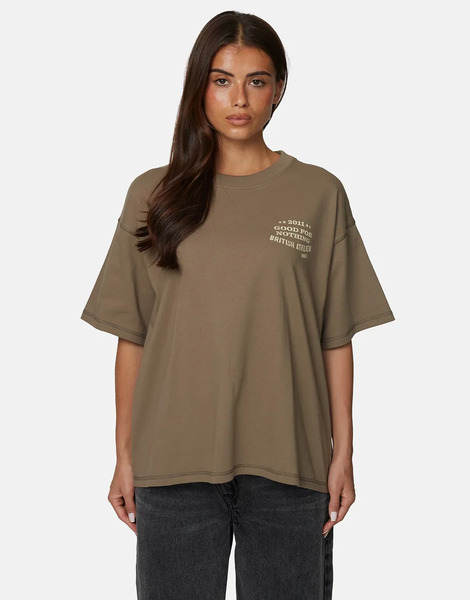  Good For Nothing Oversized Graphic Tee In Brown 