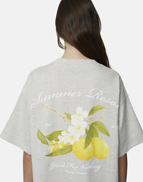  Good For Nothing Oversized Graphic Tee In Grey 