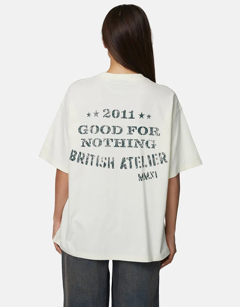  Good For Nothing Oversized Graphic Tee In White 