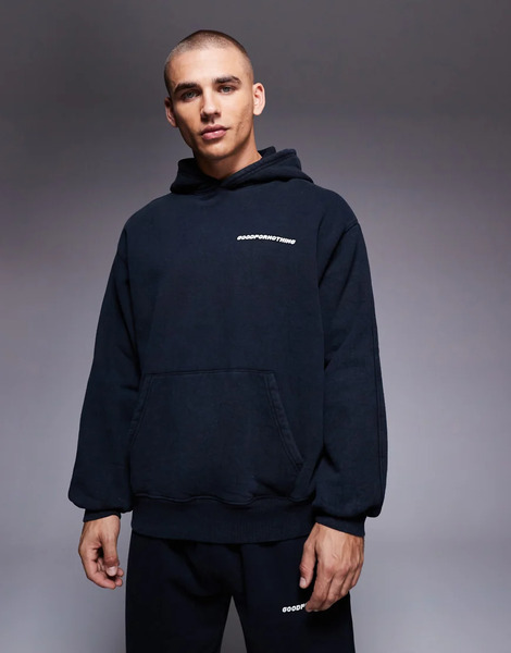  Good For Nothing Oversized Overhead Hoodie In Black 