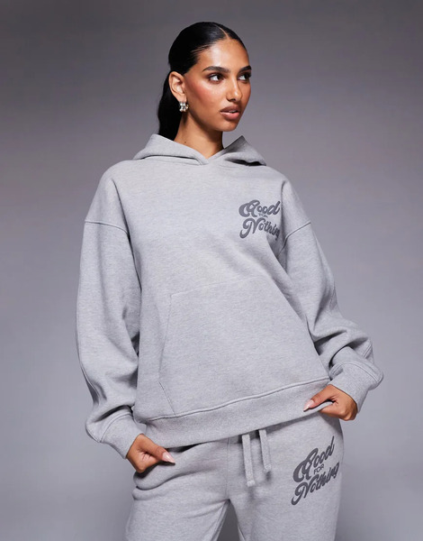  Good For Nothing Relaxed Hoodie In Grey 