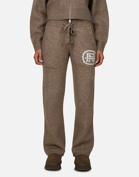  Good For Nothing Relaxed Knitted Bottoms In Brown 