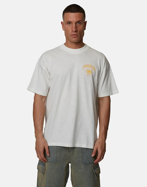  Good For Nothing Slub Relaxed Graphic Tee In White 