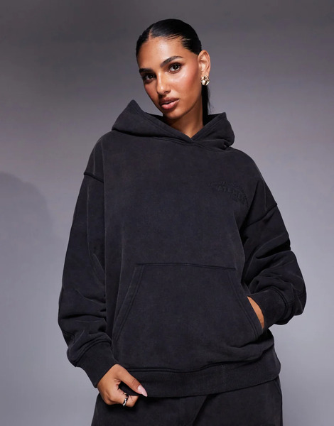  Good For Nothing Washed Relaxed Hoodie In Black 