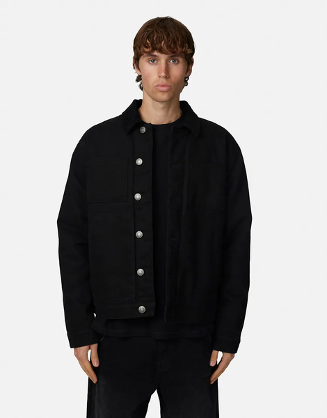  Good For Nothing Washed Worker Jacket In Black 