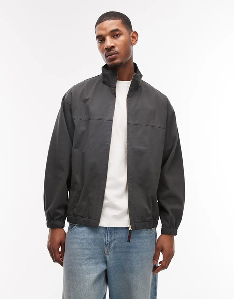  Gramicci Twill Around Harrington Jacket In Smoke Grey 