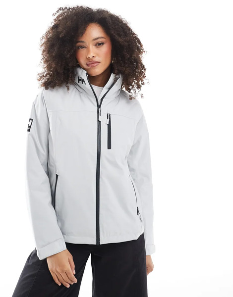  Helly Hansen Crew Hooded Midlayer Sailing Jacket 2.0 In Grey 