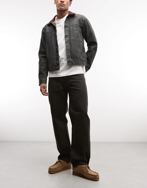  Huf Basic Straight Leg Jeans In Black 