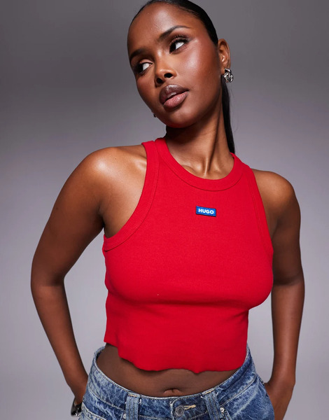  Hugo Blue Baby Tank Top In Red 