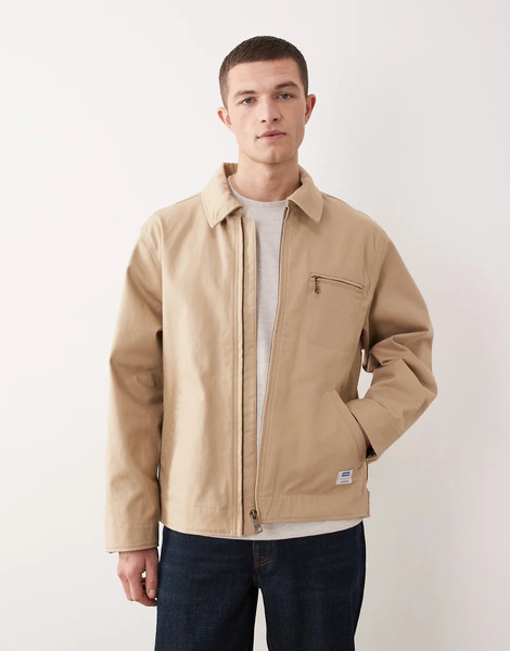  Hugo Blue Coach Jacket In Medium Tan Neutral 