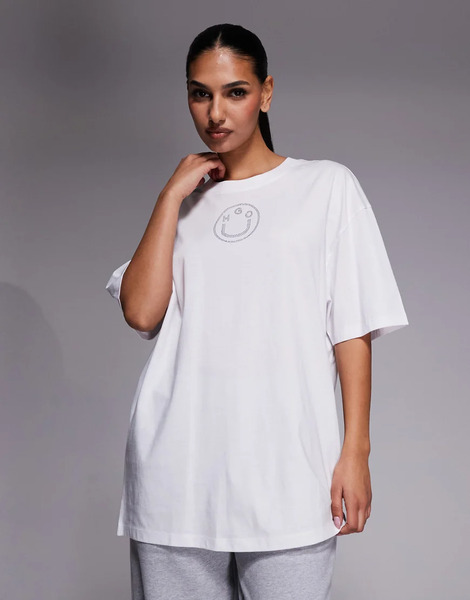  Hugo Blue Oversized Tee T Shirts In White 